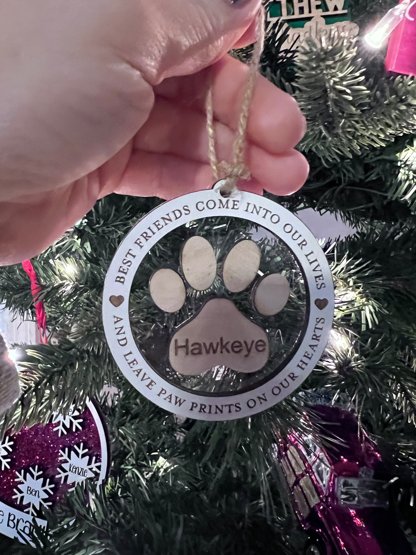 Paw print ornament