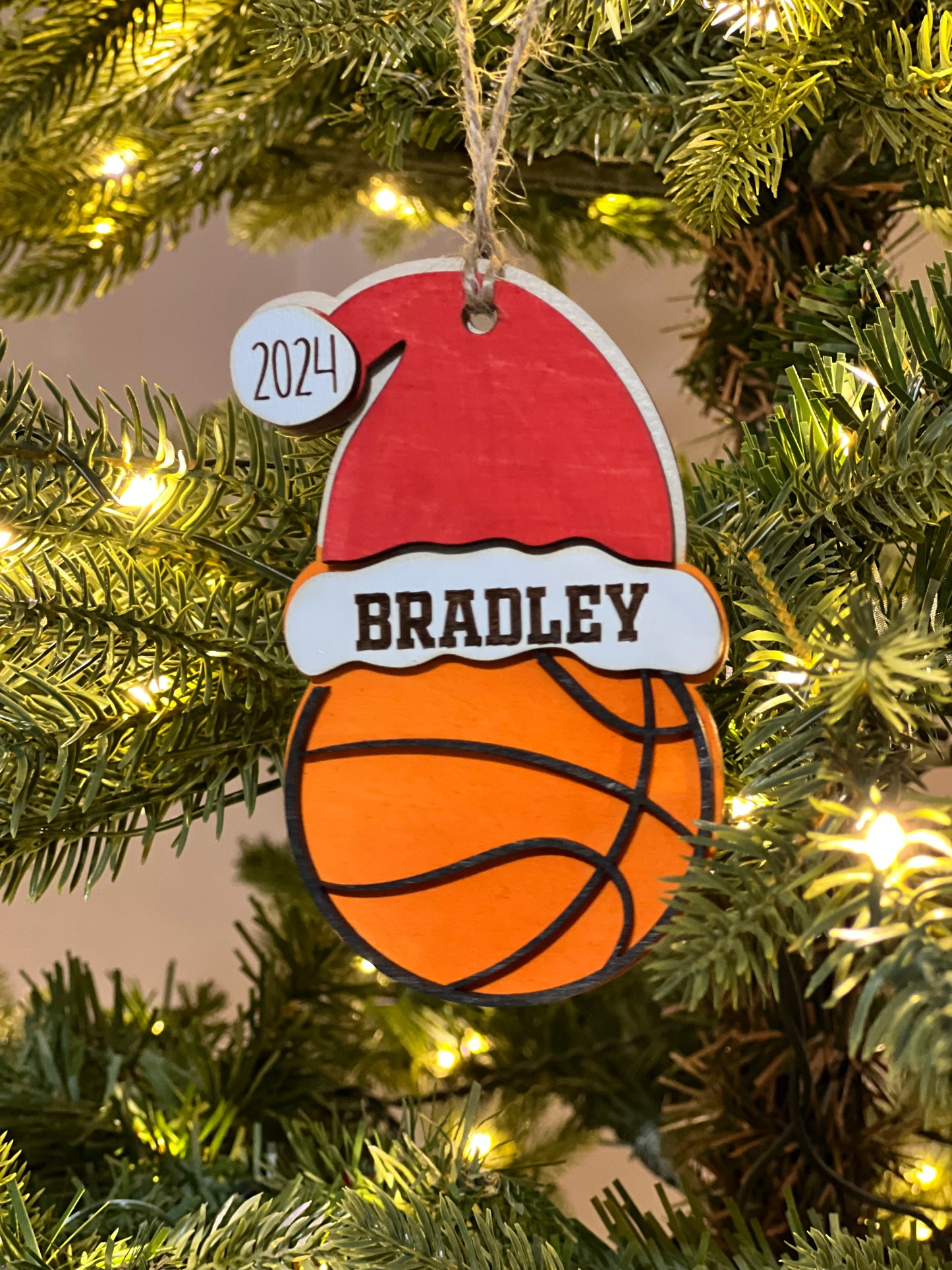 Sports with Santa Hat Ornaments