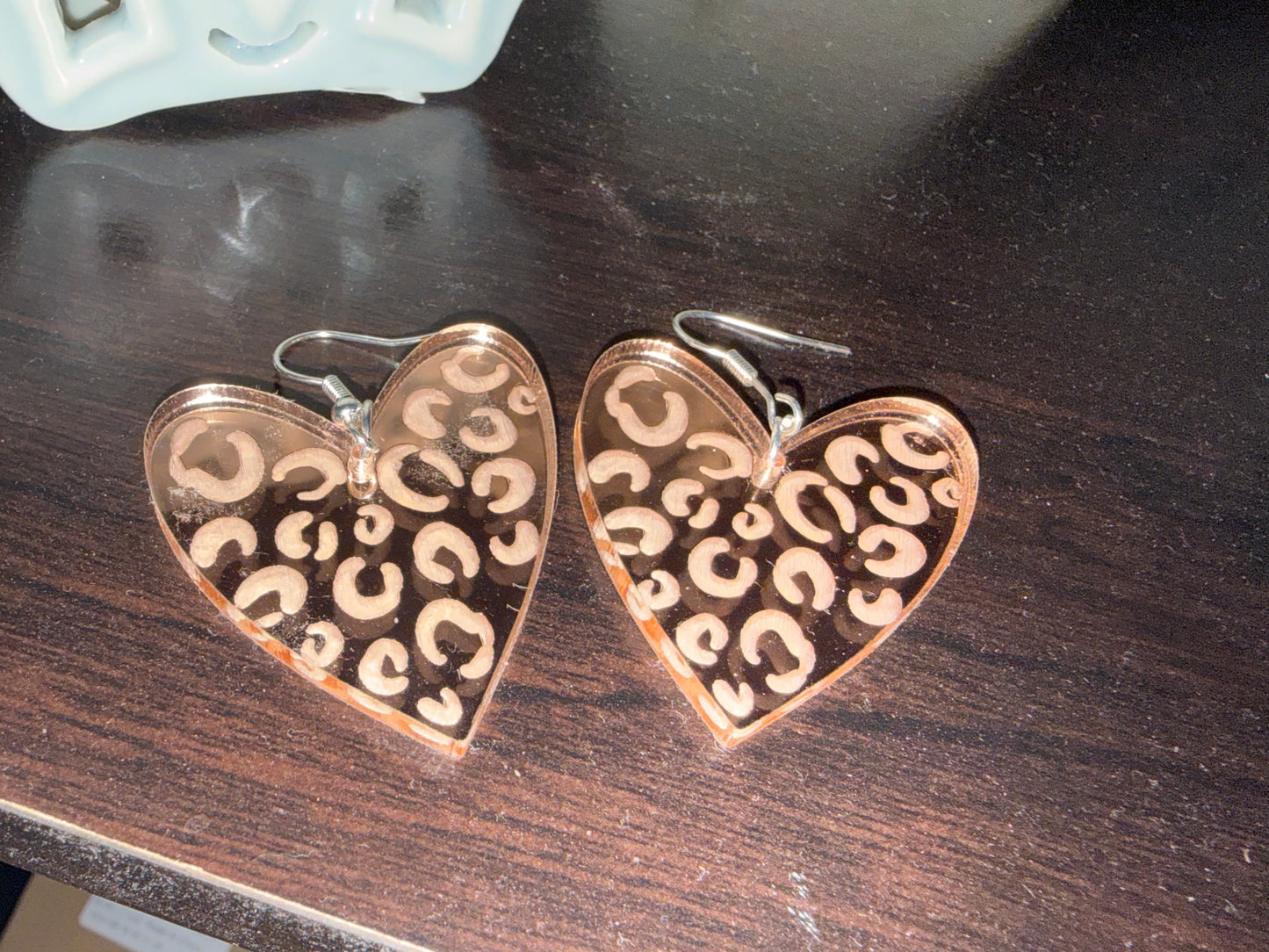 Leopard print acrylic earrings