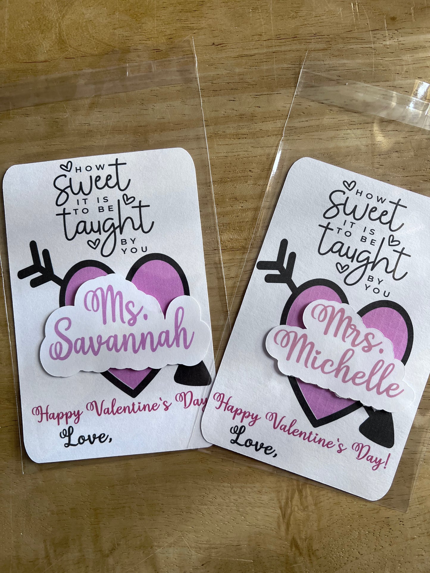Personalized Teacher Sticker cards