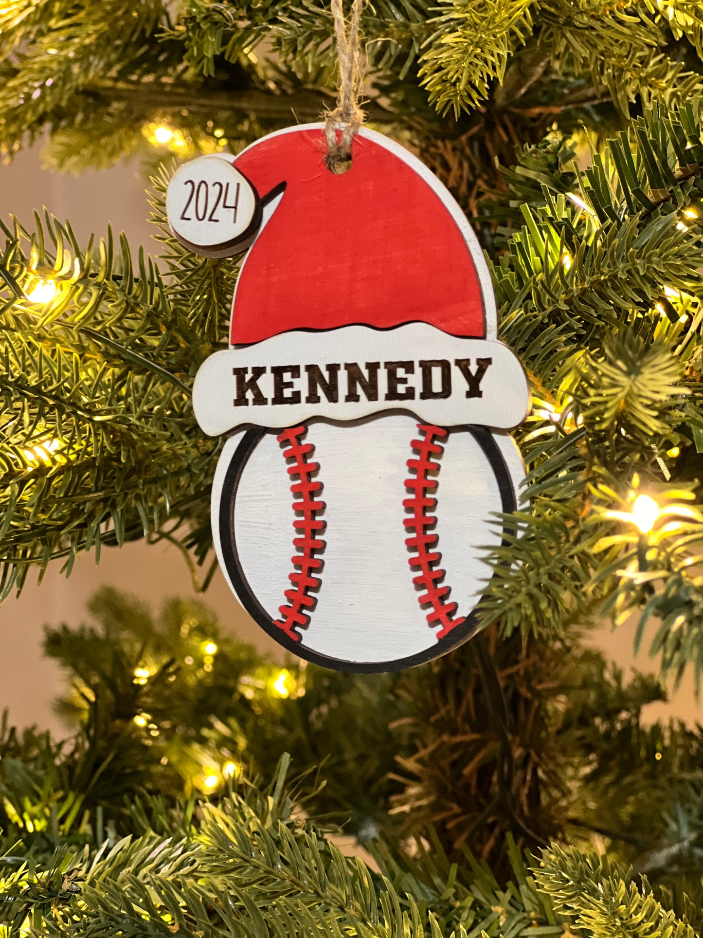 Sports with Santa Hat Ornaments