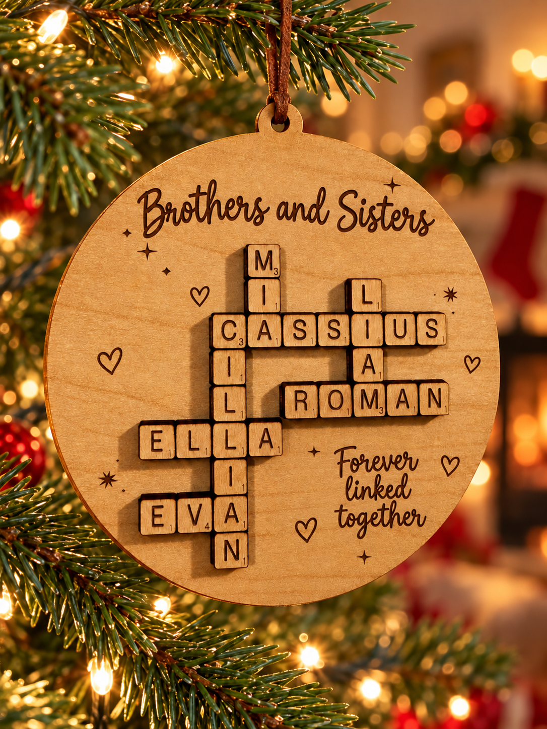 Personalized Family Crossword Ornaments 2026