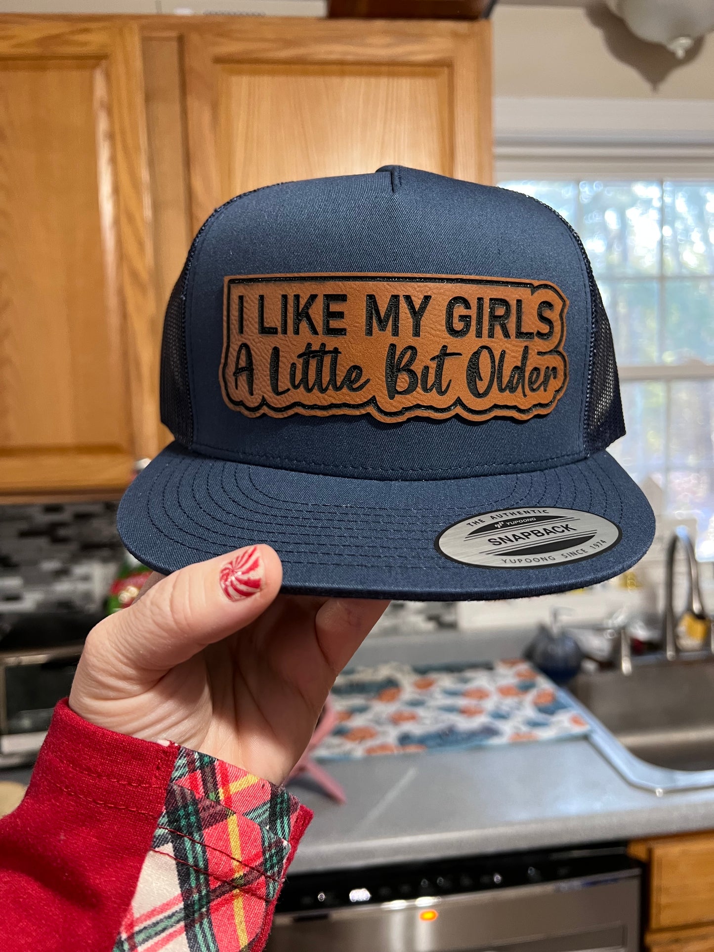 I like my girls….leather patch SnapBack Hat
