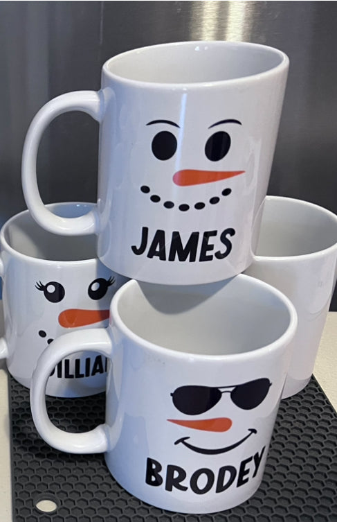 Customizable Snowman Mugs