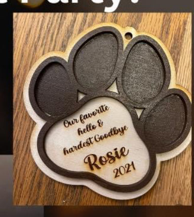 Personalized Dog Paw Ornament