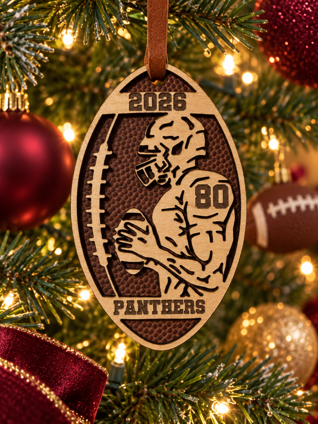 MMC COUGARS FOOTBALL ORNAMENT