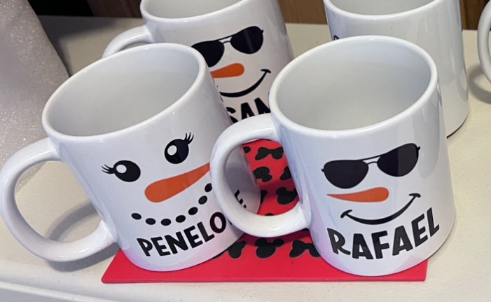 Customizable Snowman Mugs