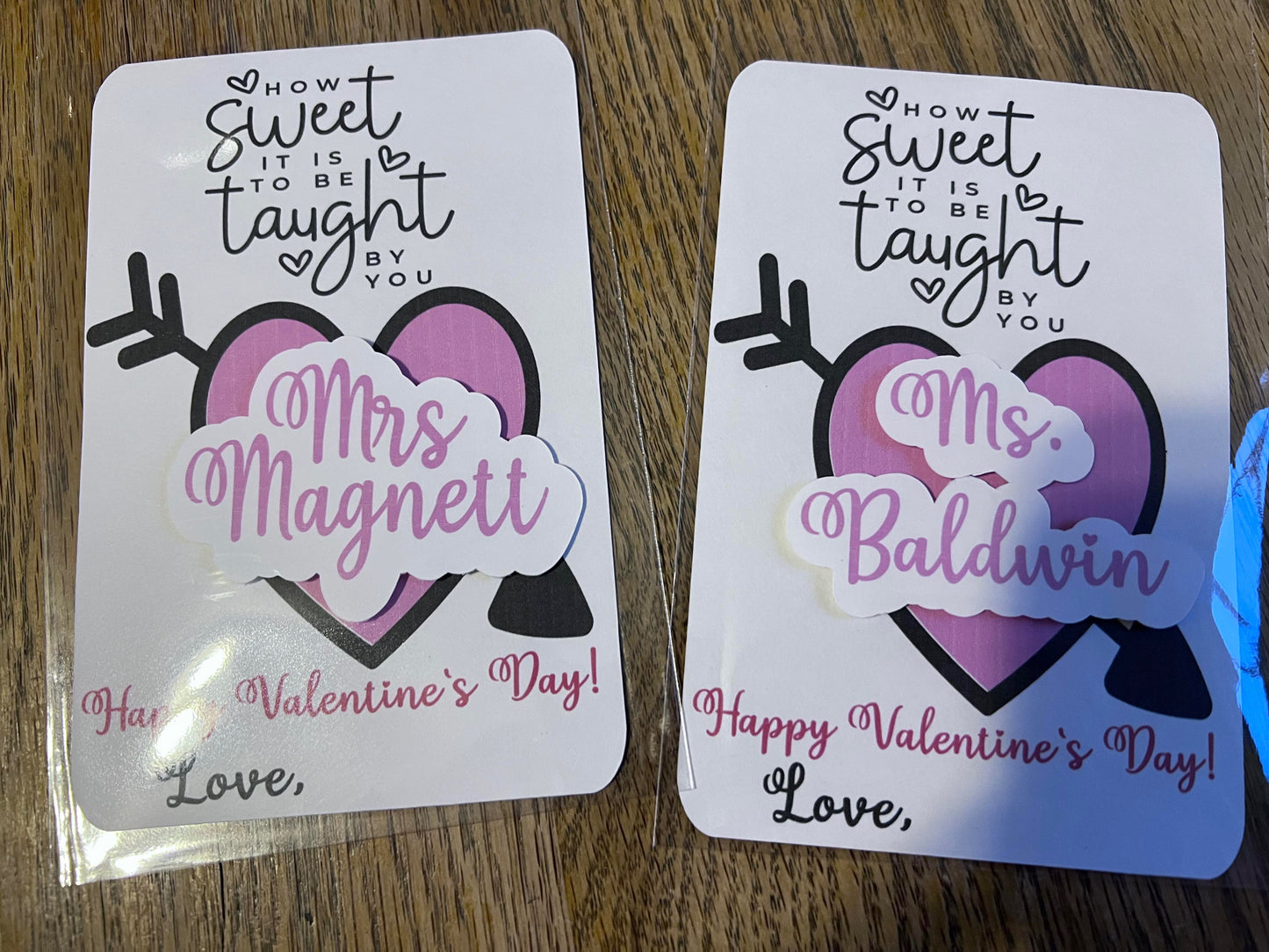 Personalized Teacher Sticker cards