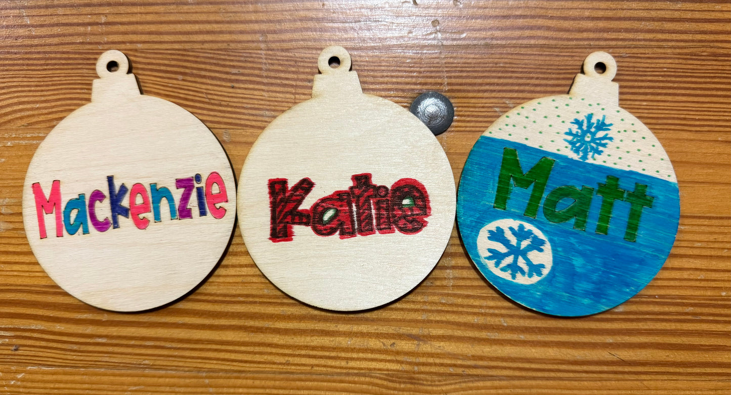 DIY Name Ornaments