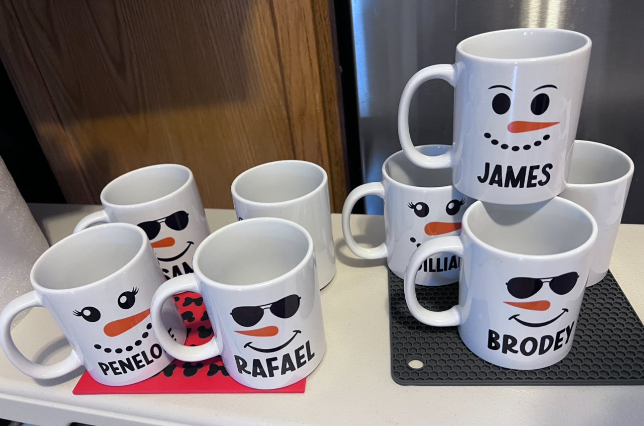 Customizable Snowman Mugs