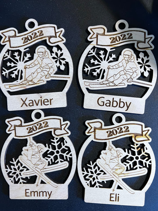 Personalized Skiing Ornament