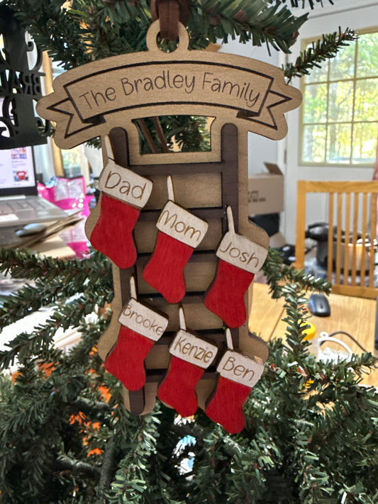 Stocking Hung Family Ornament