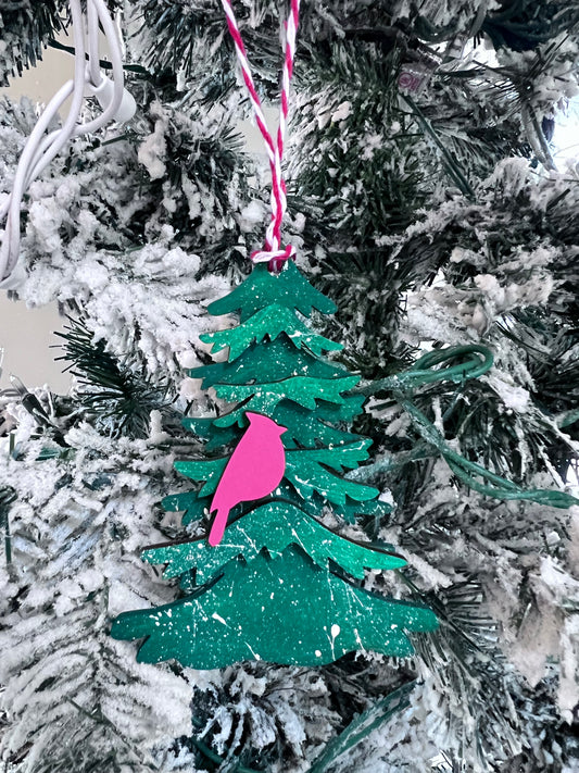 Splatter tree with Cardinals