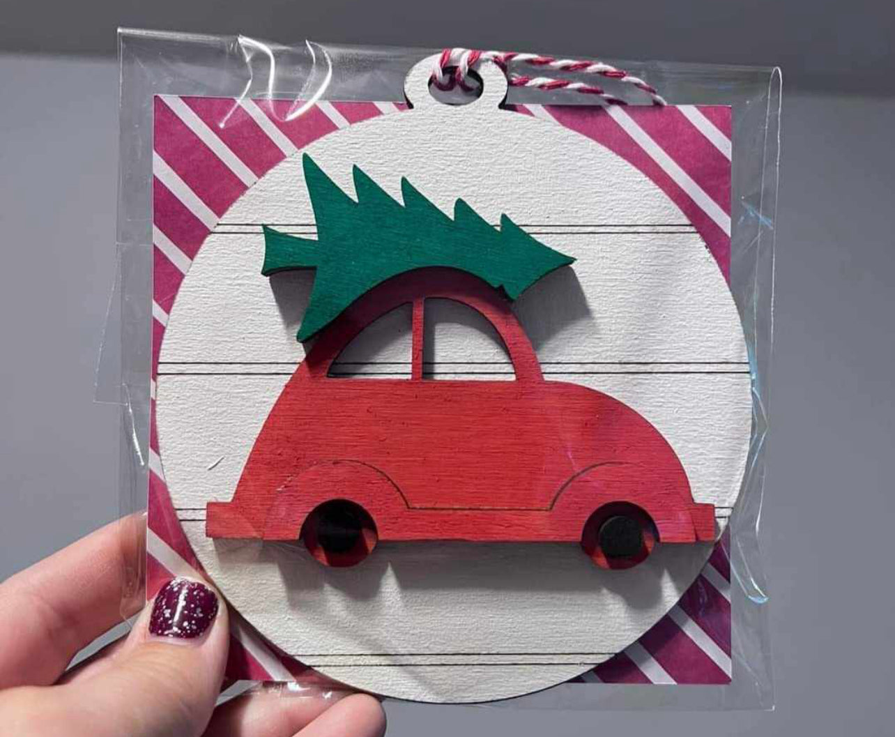 Car with tree on top Ornament