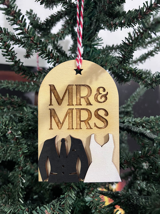 Mr & Mrs Wedding Ornament