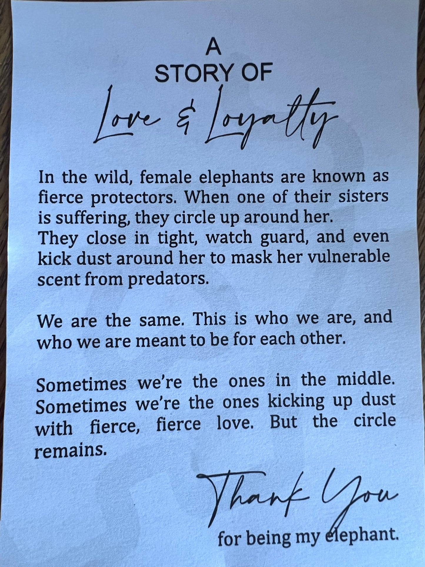 Love & Loyalty Elephant Ornament