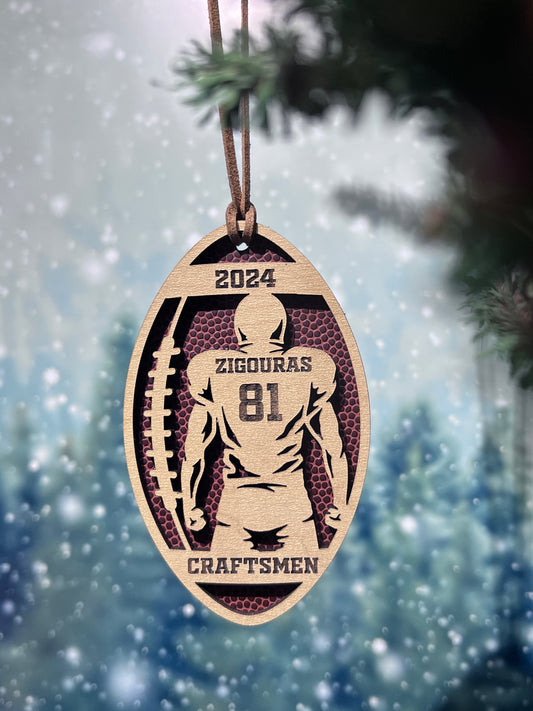 Personalized Football Player Ornaments
