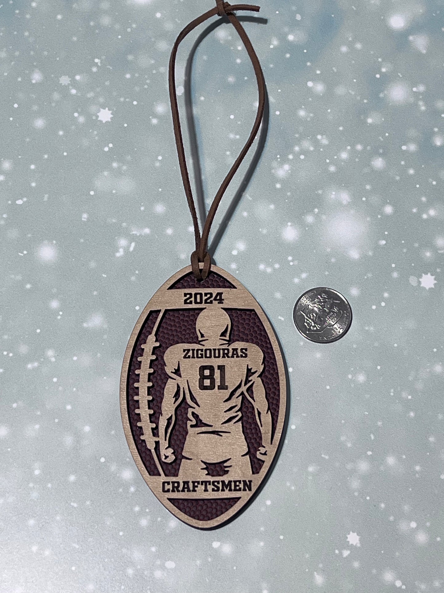Personalized Football Player Ornaments