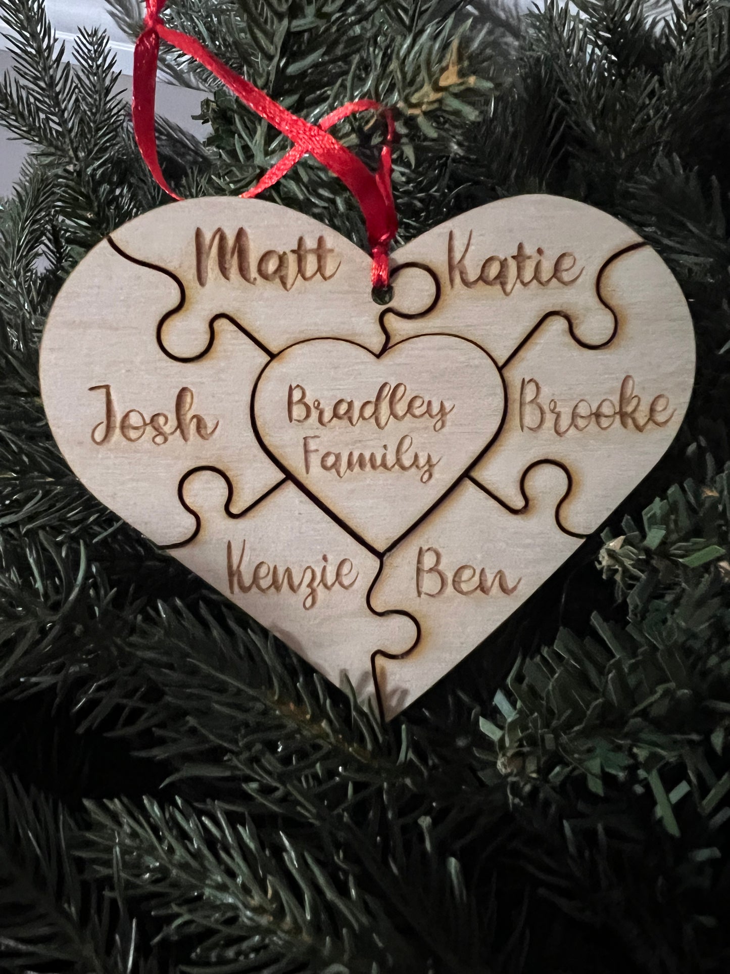 Heart Puzzle Ornaments
