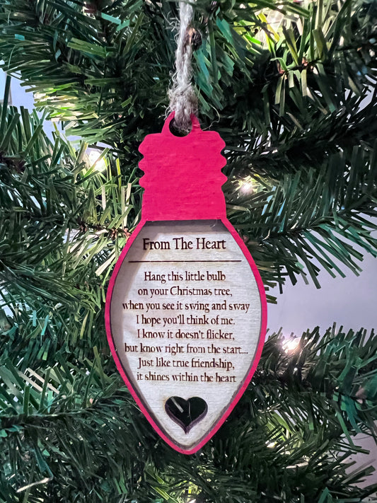 From the Heart Lightbulb Ornament