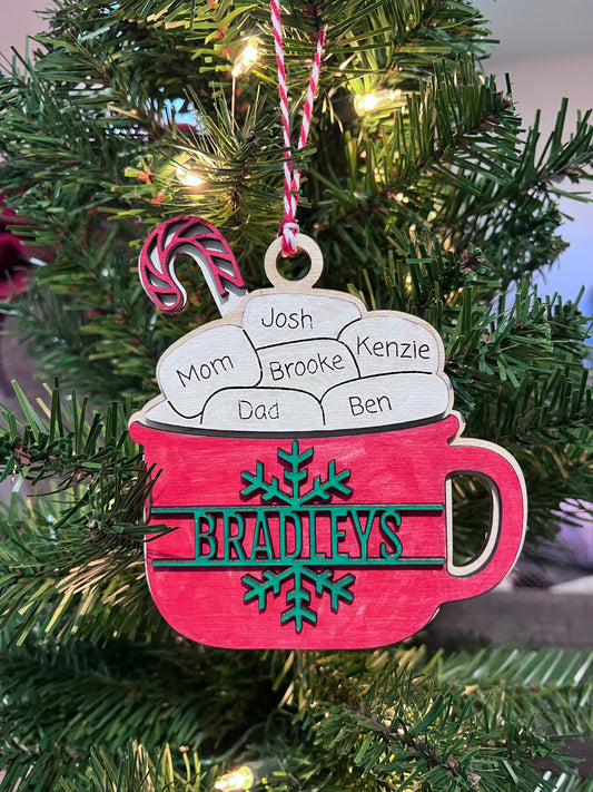 Family Marshmallow Mug Ornament