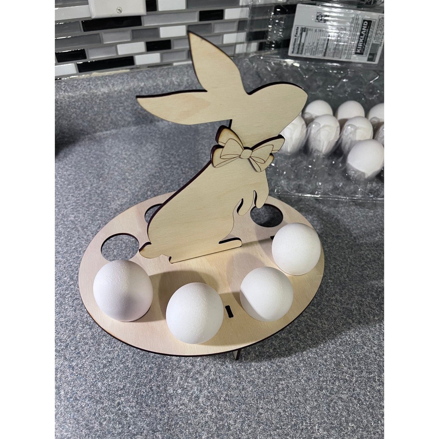 Wooden Bunny Egg stand