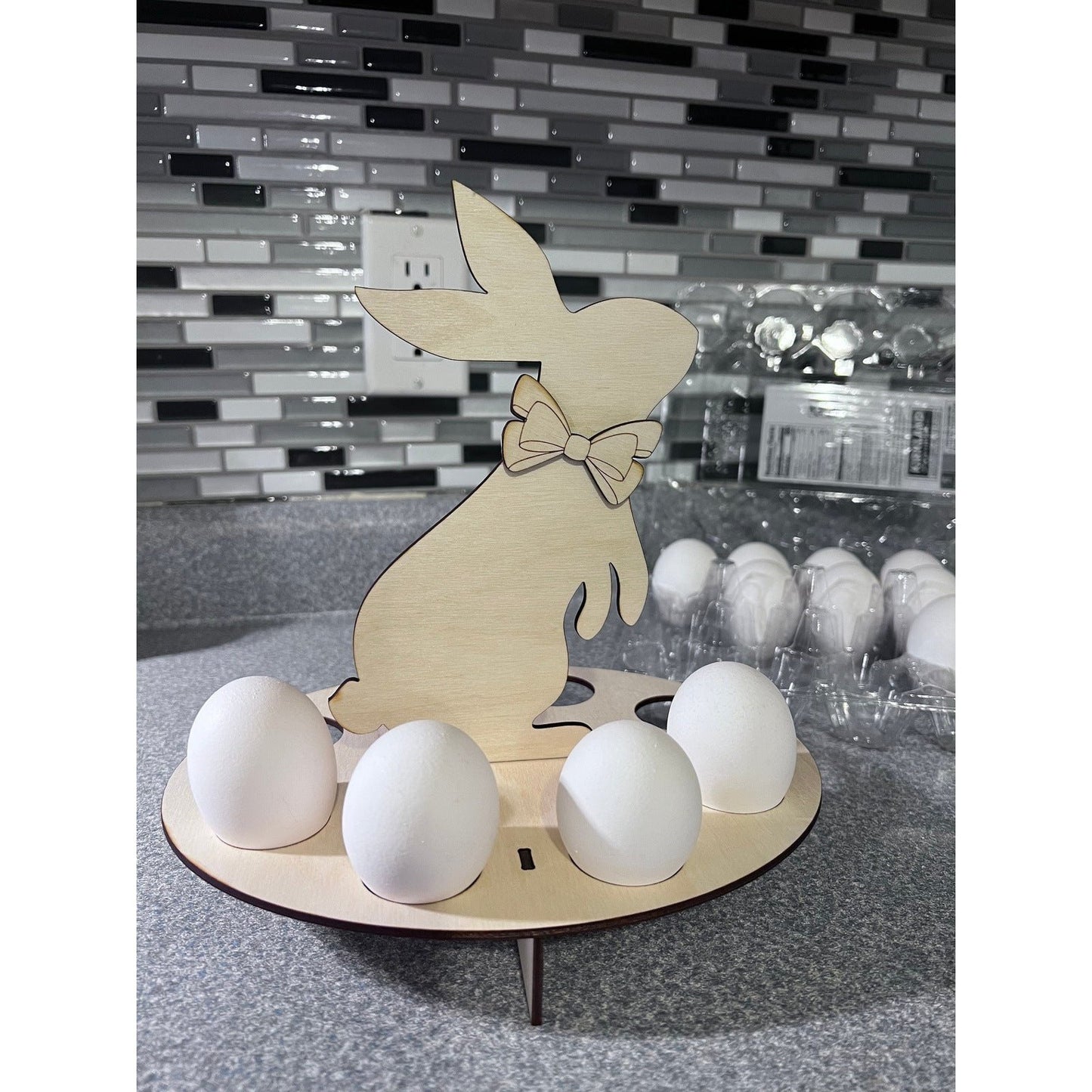 Wooden Bunny Egg stand