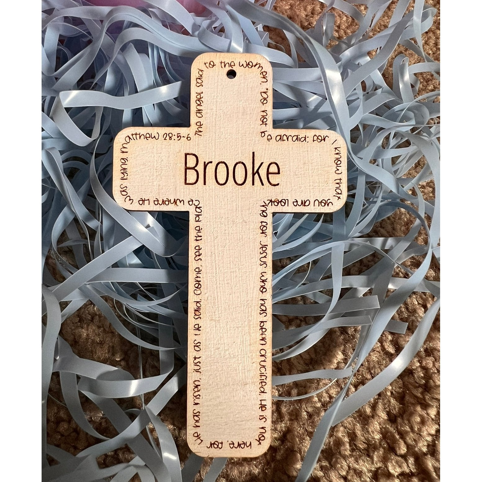 Easter Personalized Cross Basket Tag