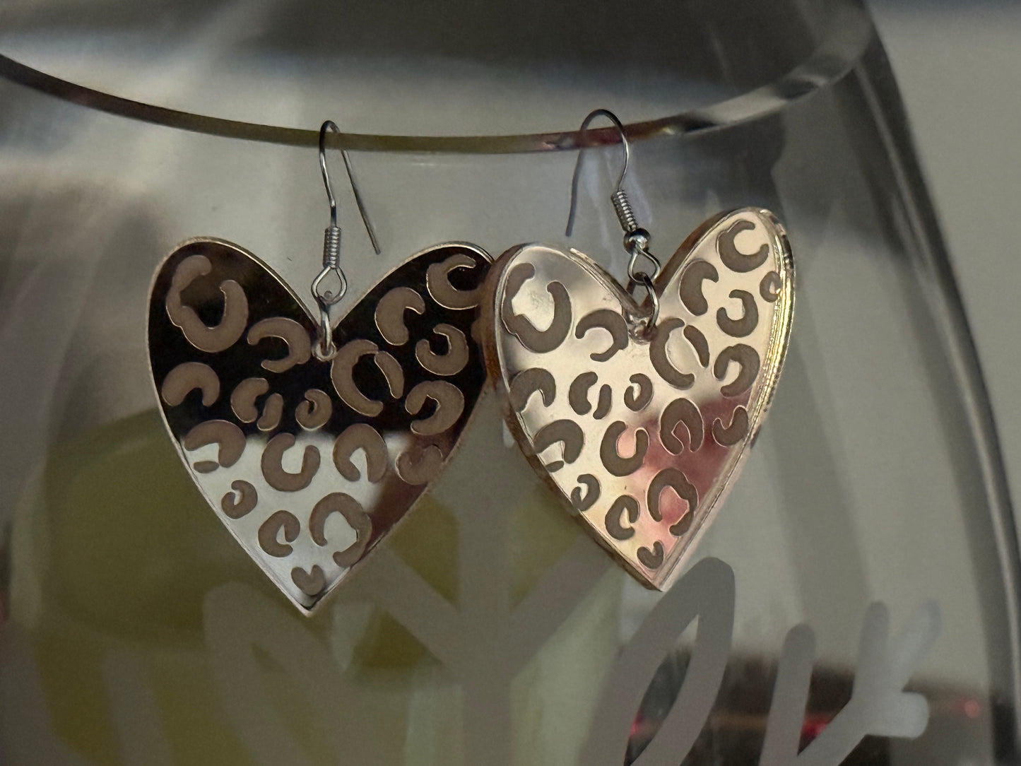 Leopard print acrylic earrings