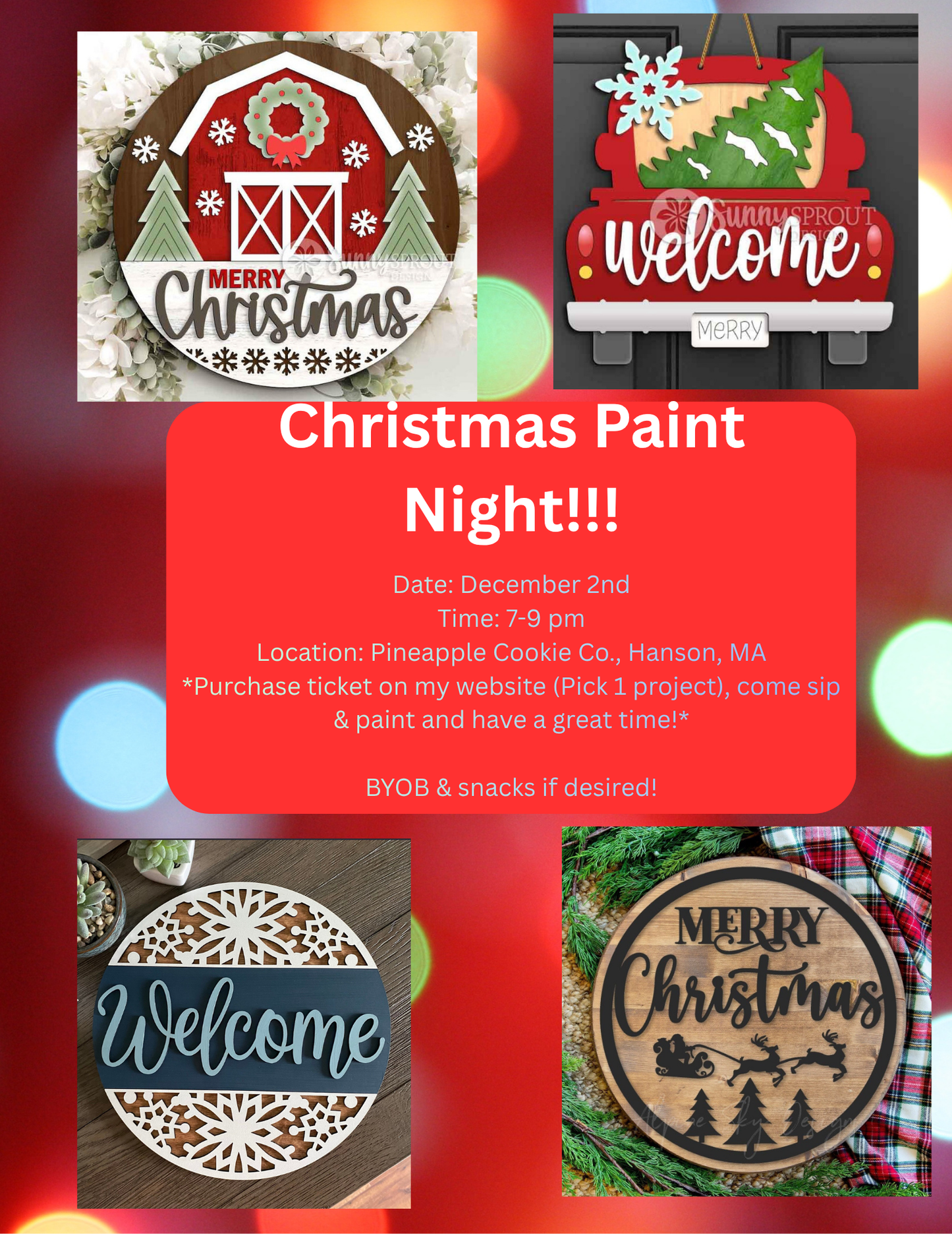 Christmas paint night 12/2/2025