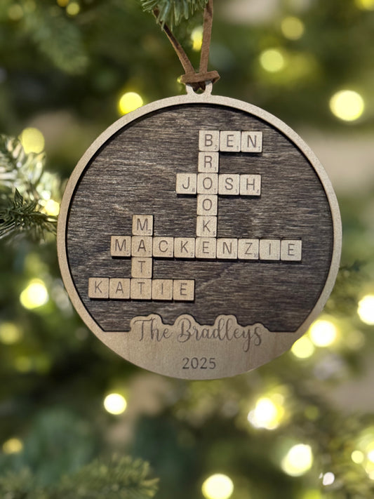Family Crossword Ornament