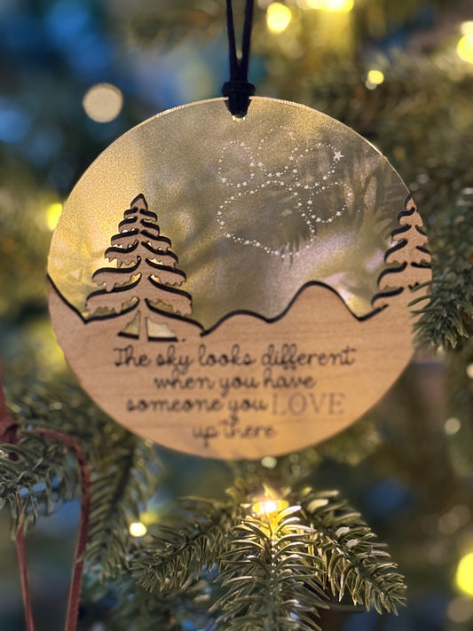 Sky looks different when…paw print ornament