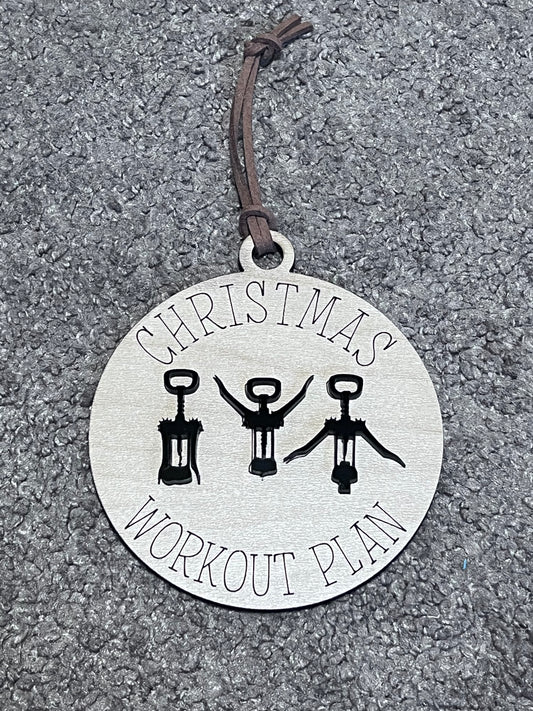 Christmas Wine Workout Ornament