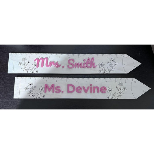 Personalized Wooden Pencil Ruler